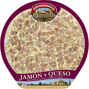 CASA TARRADELLAS Pizza de jamon y queso envase 400 grs